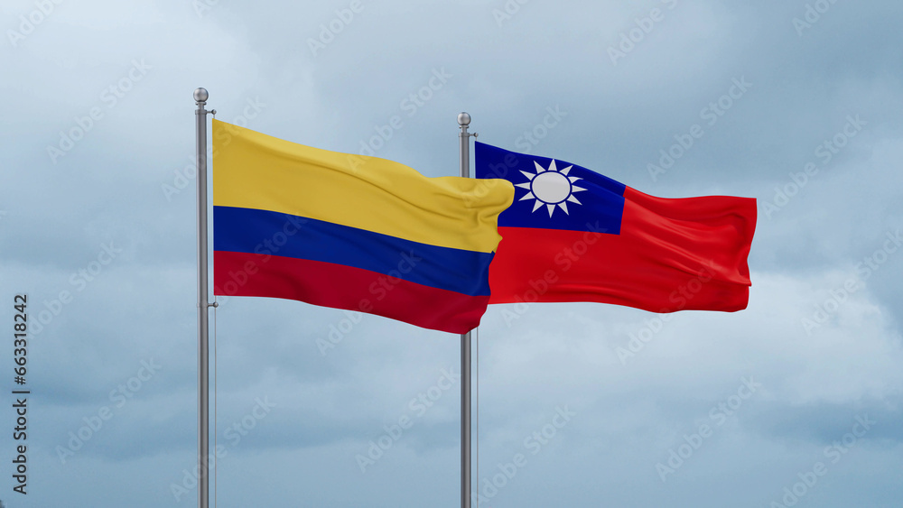 Taiwan and Brazil flag Taiwan and Brazil flag