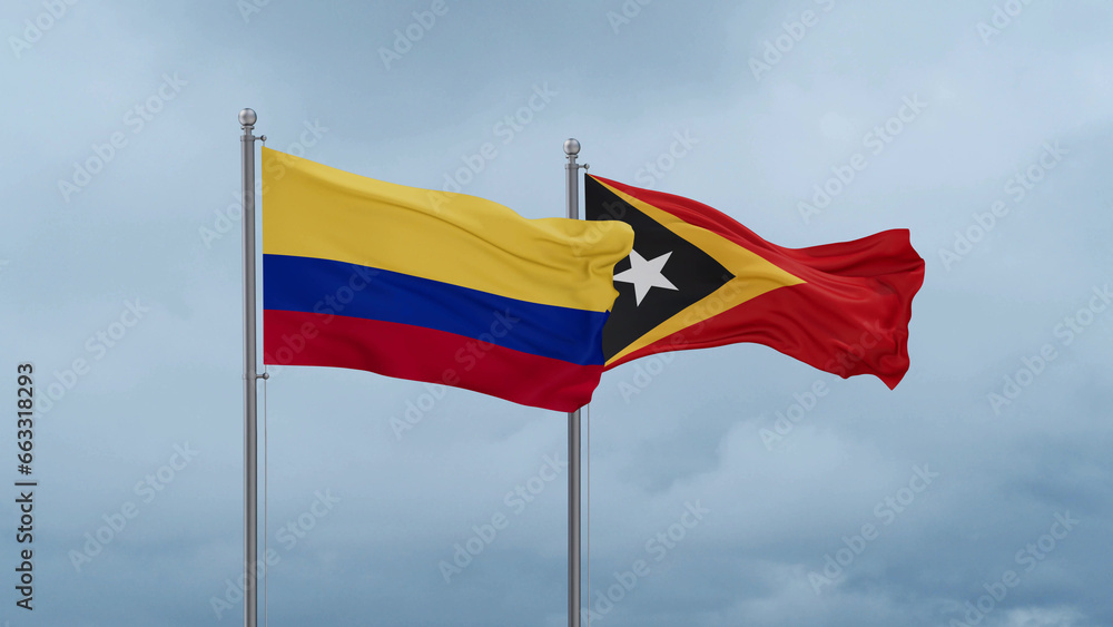 East Timor and Brazil flags East Timor and Brazil flags