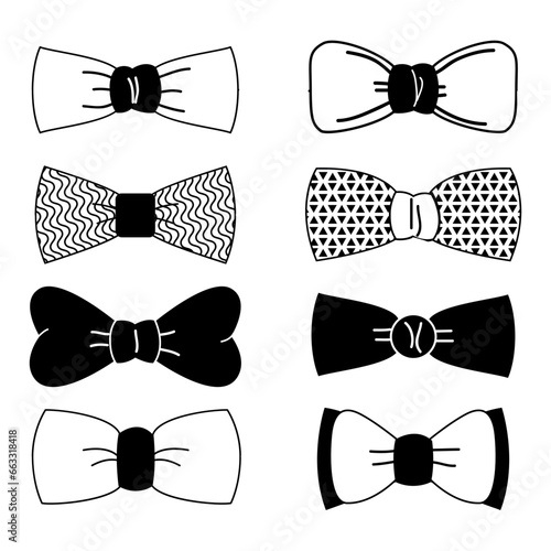 Collection national bow tie day vector illustration