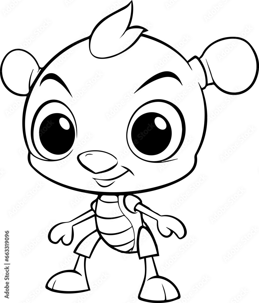 Coloring book, Ant illustration, kawaii style, line drawing, Ant Coloring book, Ant illustration, kawaii style, line drawing, Ant