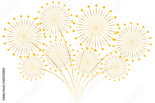 golden fireworks for new year.