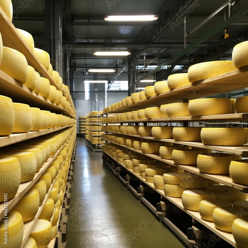The cheese rounds are in the maturation process