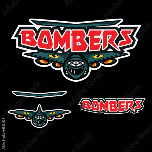 Vector Bombers gamer mascot logo template for sport bussiness and gaming	