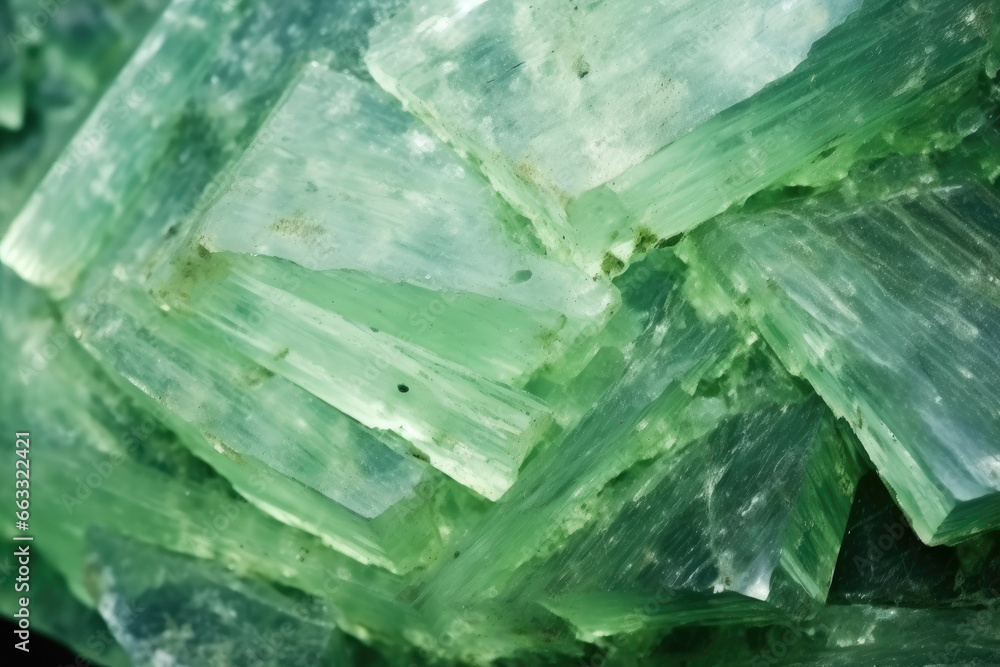 Fototapeta premium Beryl's Rare and Lustrous Gemstone: A Captivating Display of Intricate Texture, Translucent Beauty, and Unique Earthly Radiance