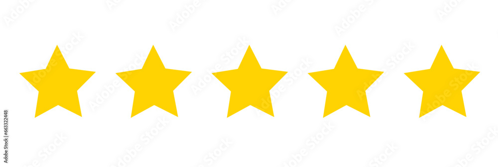 Five stars customer product rating review flat icon. 5 stars Five stars customer product rating review flat icon. 5 stars