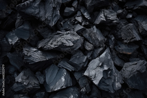An Elegant Anthracite Coal: A Sustainable and Lustrous Fossil Fuel with Subtle Hues of Charcoal, Glistening Minerals, and a Captivating Background Texture