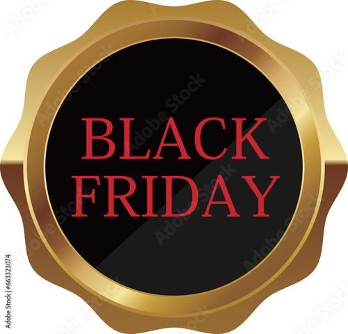 高級感のあるブラックフライデーのエンブレム