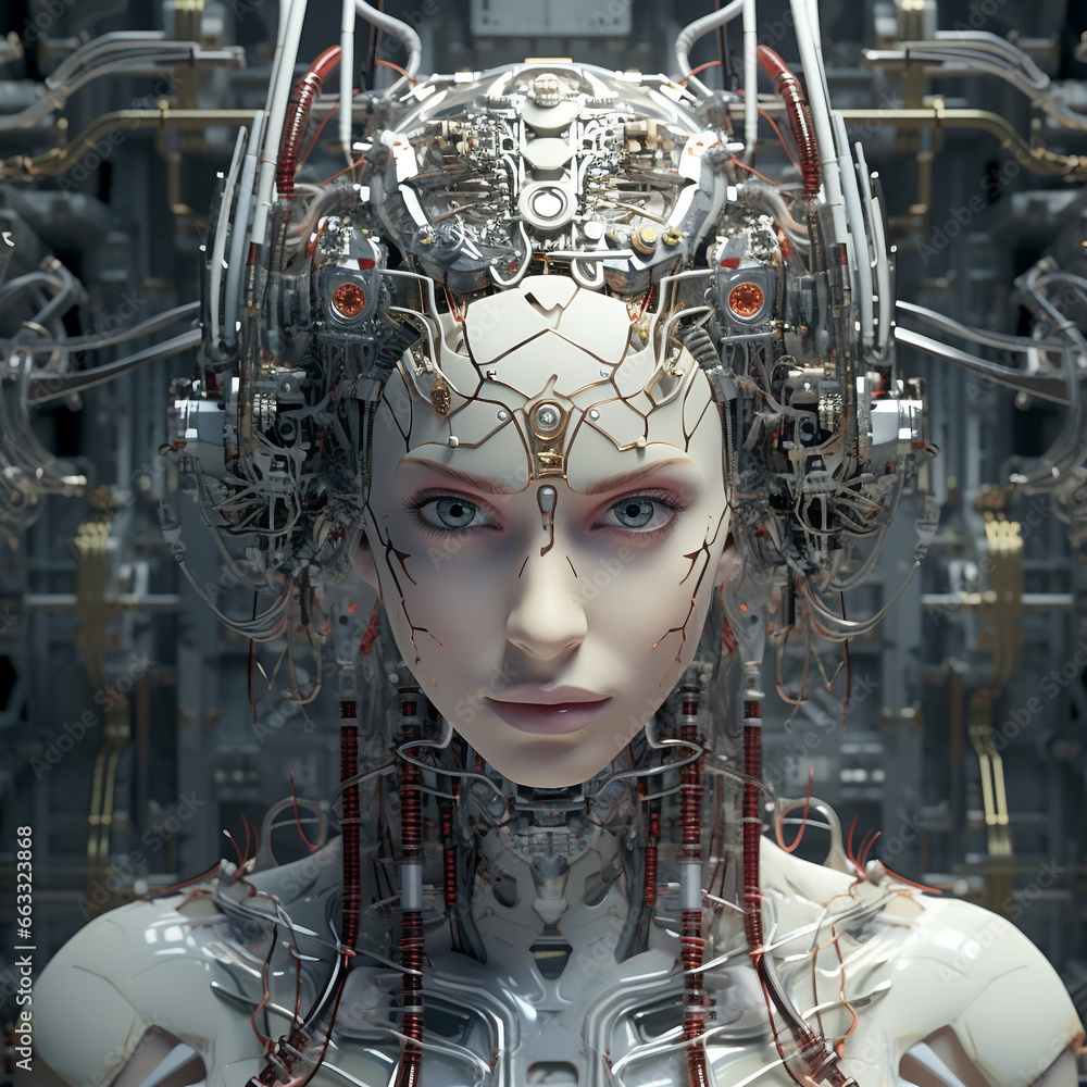 ritratto di donna che rappresenta l intelligenza artificiale ritratto di donna che rappresenta l intelligenza artificiale