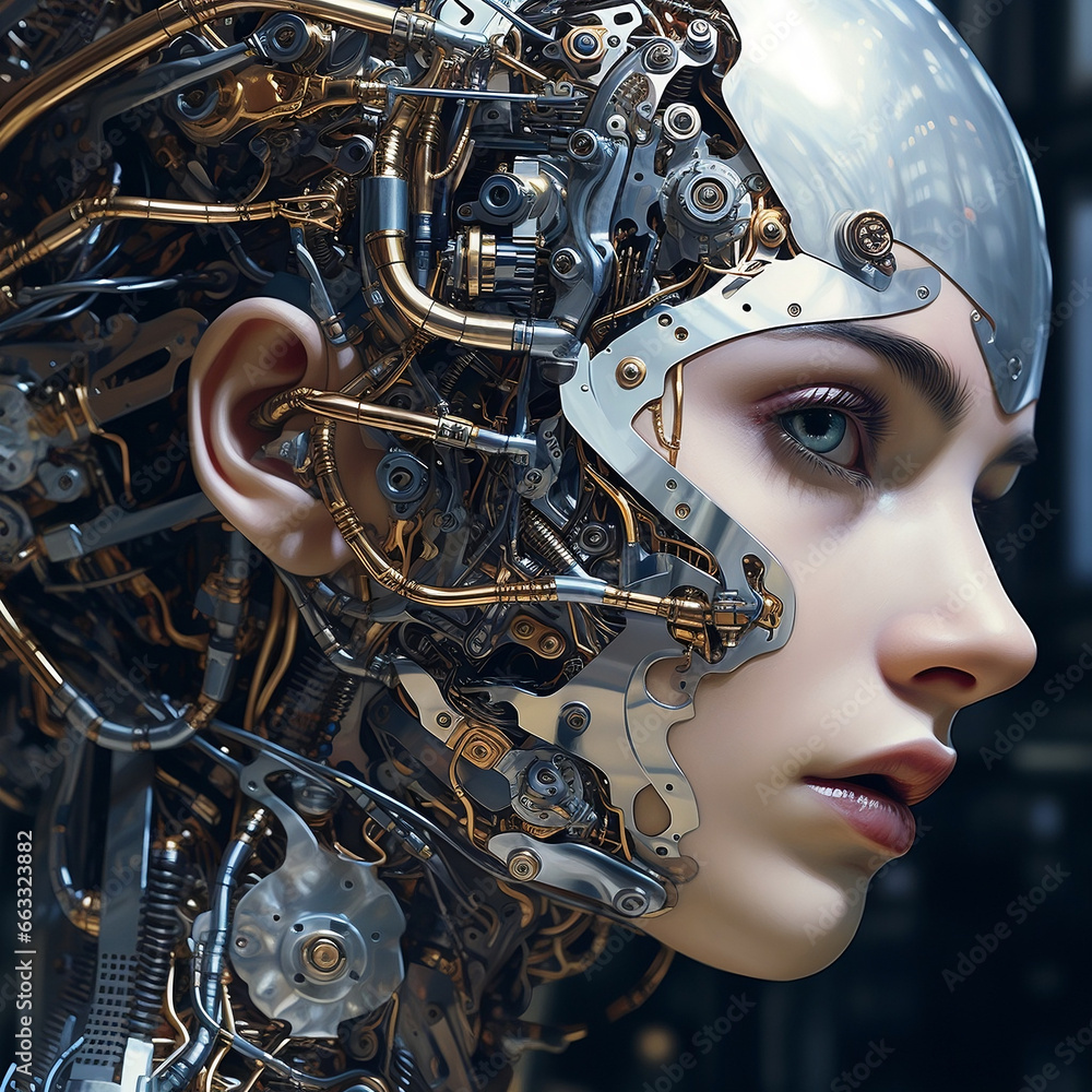 ritratto di donna che rappresenta l intelligenza artificiale ritratto di donna che rappresenta l intelligenza artificiale