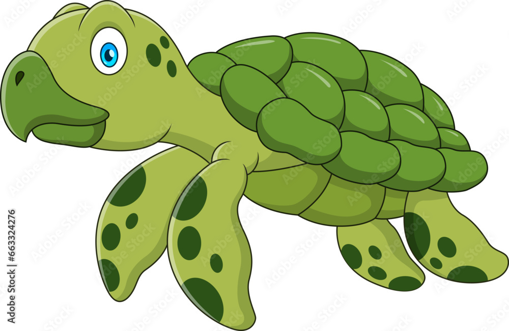 Fototapeta premium Cute turtle mascot cartoon. Vector illustration