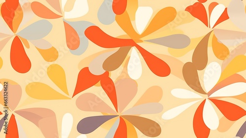  a colorful flower pattern on a yellow background with a white background.  generative ai