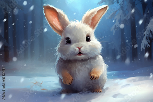 Cute christmas bunny rabbit