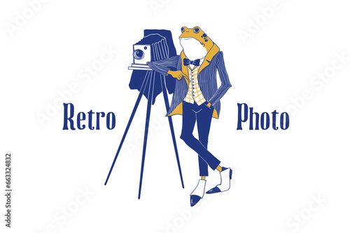 Hipster frog animal vector art illustration, frog gentleman, stylishly dressed, toad gentleman, humanized frog wearing, gentlemen club, retro frog