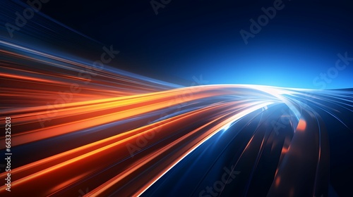 Orange beam illustration with blue background for banner and wallpaper.