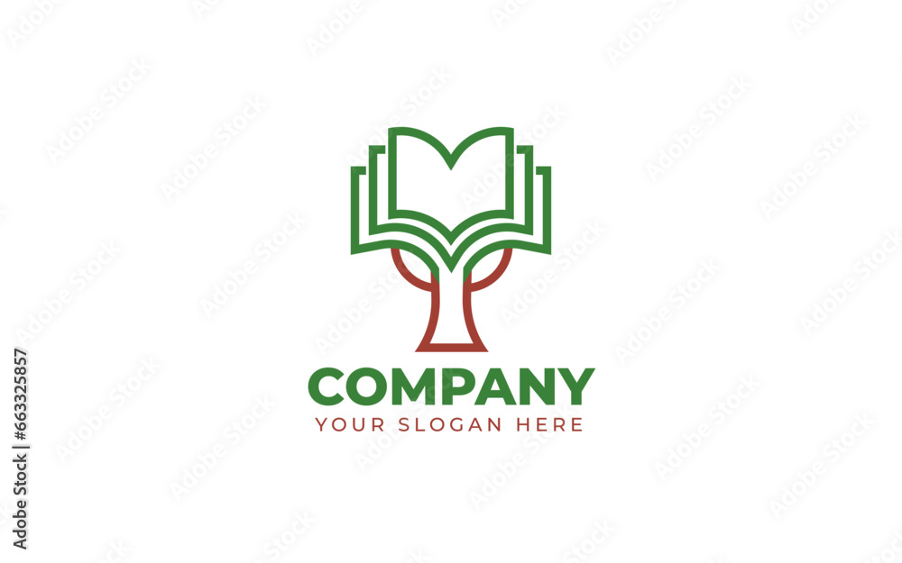 Education Logo Design Template. Concept For Tree Book. Vector Illustration Education Logo Design Template. Concept For Tree Book. Vector Illustration