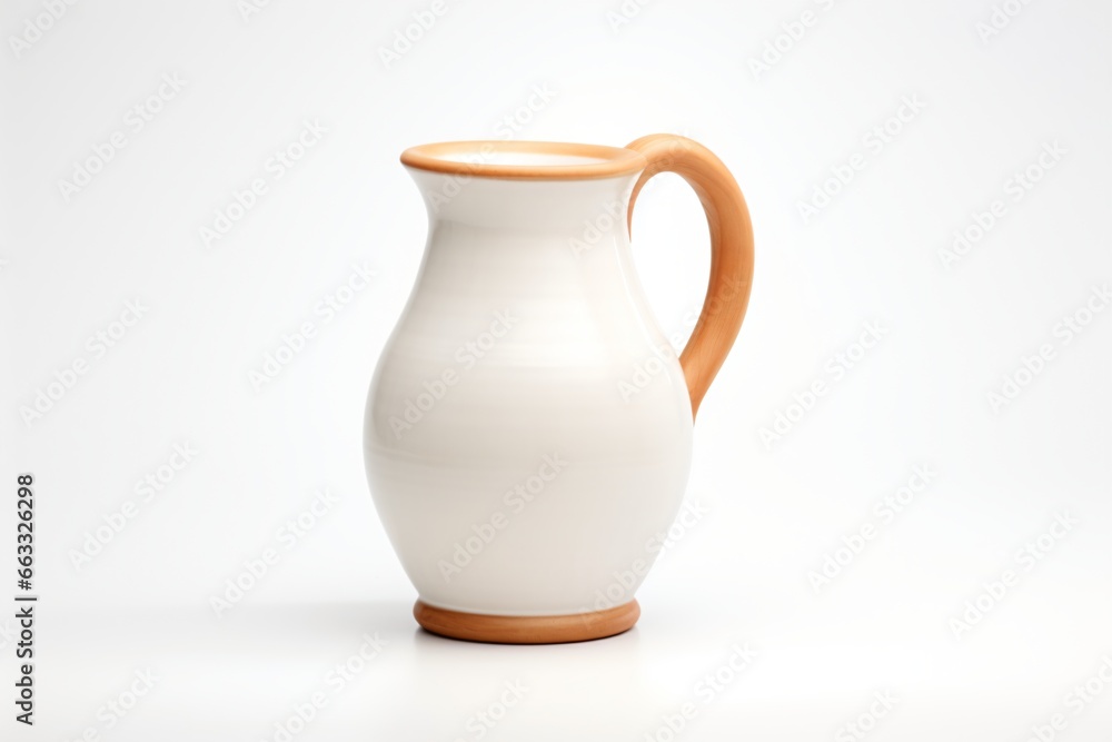 White ceramic jug isolated on a white background