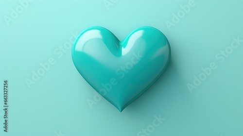  a blue heart shaped object on a blue background with room for text or image to be used as a background or wallpaper for text.  generative ai