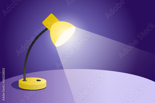 Table office lamp. Vector illustration with gradient