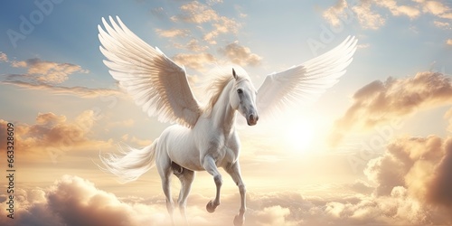 A white horse with wings. © Md