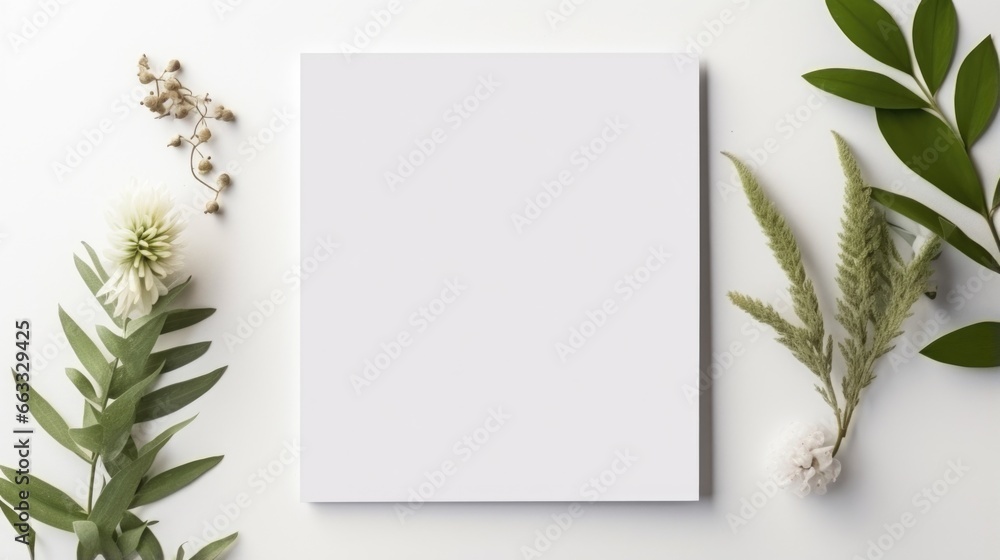 White Box paper Blank Mockup on light grey background