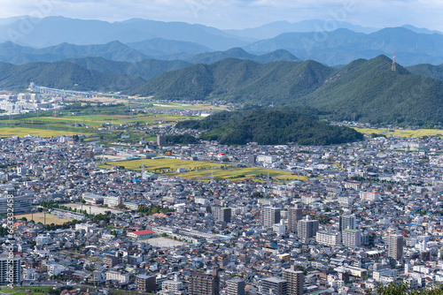 上空から見た日本の市街地の風景（岐阜県）
