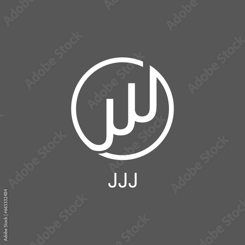 A vector is a monogram of J triple. Ring, outline and elegant.