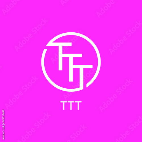 A vector is a monogram of T triple. Ring, outline and elegant.