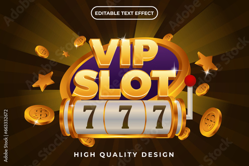 editable text effect 3d vip slot