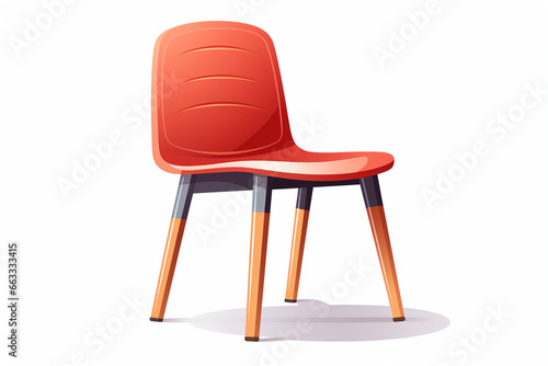 Wooden chair isolated on white background. Vector illustration.