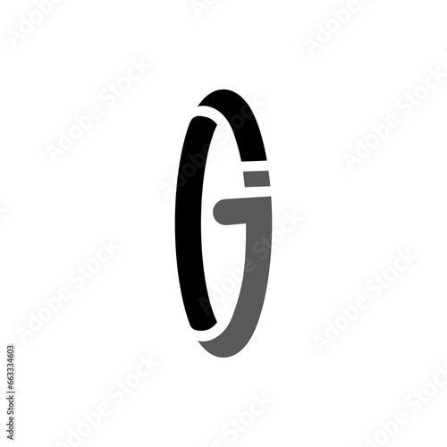 The monogram is the letter O and J. Elegant and outline.
