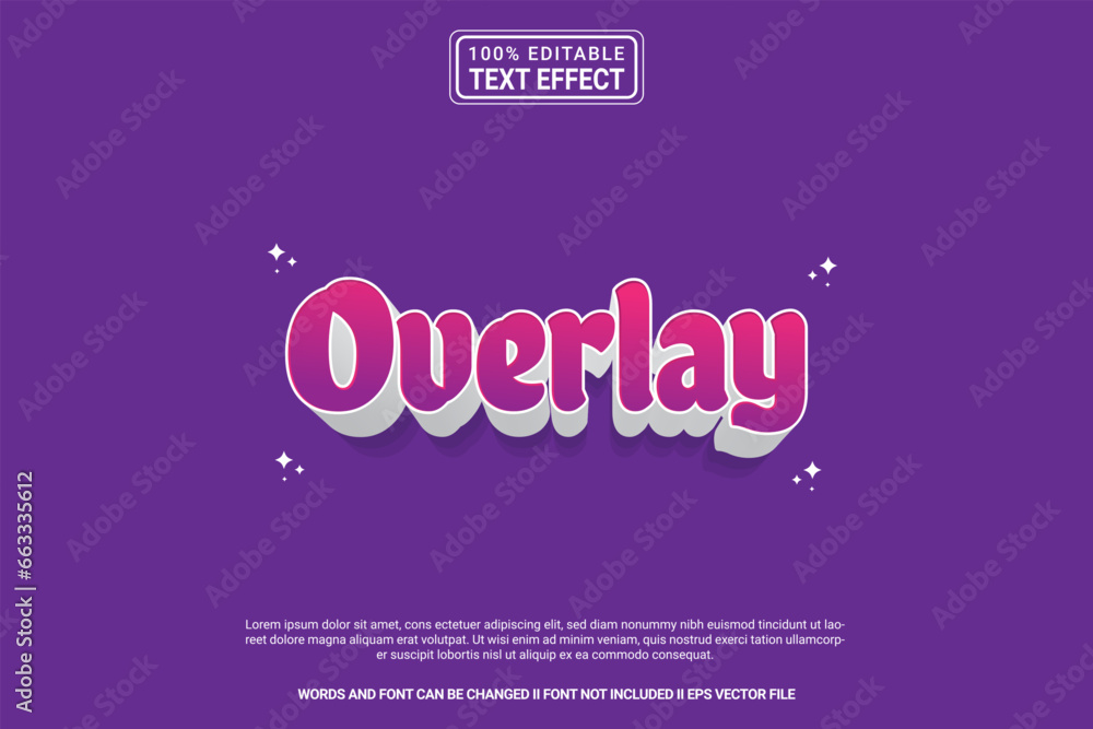 Editable text effect Overlay 3d cartoon template style modren premium vector Editable text effect Overlay 3d cartoon template style modren premium vector