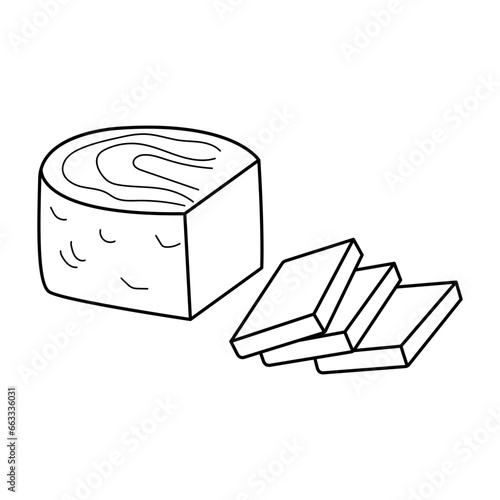 Piece of cheese simple linear vector illustration