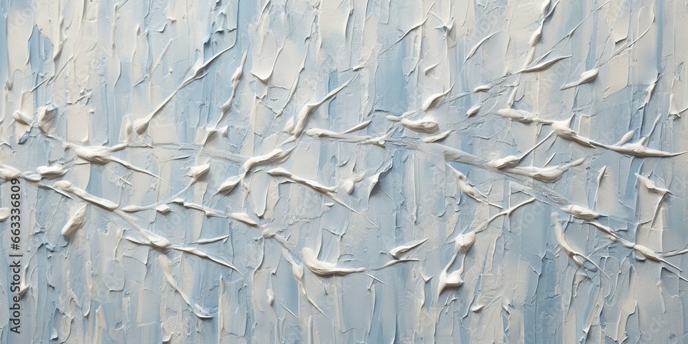 Obraz premium Generative AI, Closeup of impasto abstract rough winter colors art painting texture, white and blue background 