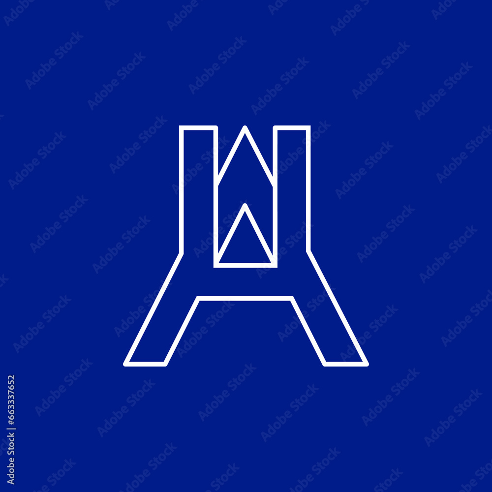 The monogram is the letter A and H. Elegant and outline. The monogram is the letter A and H. Elegant and outline.