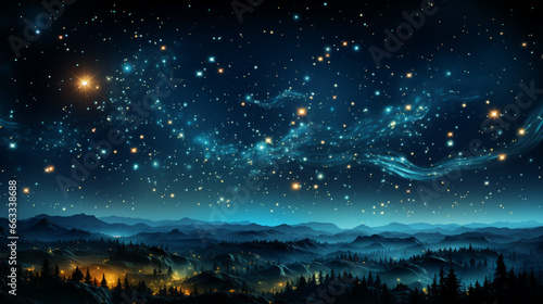 abstract cosmic perspective with landscapes and stars background 16:9 widescreen wallpapers © elementalicious