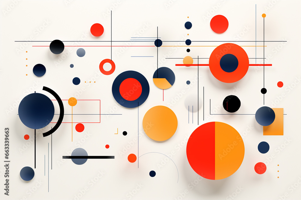 Abstract colorful geometric background with shapes circles and dots. Vector illustration for your design Abstract colorful geometric background with shapes circles and dots. Vector illustration for your design