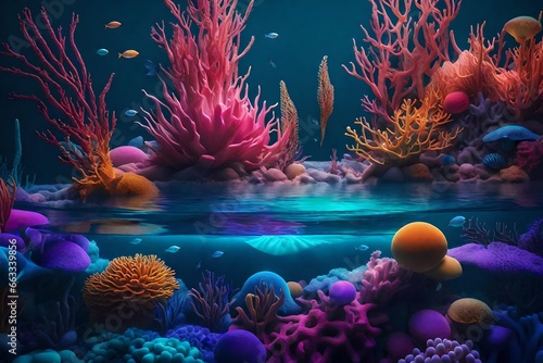 coral reef in the red generative AI tool © nuzaifa