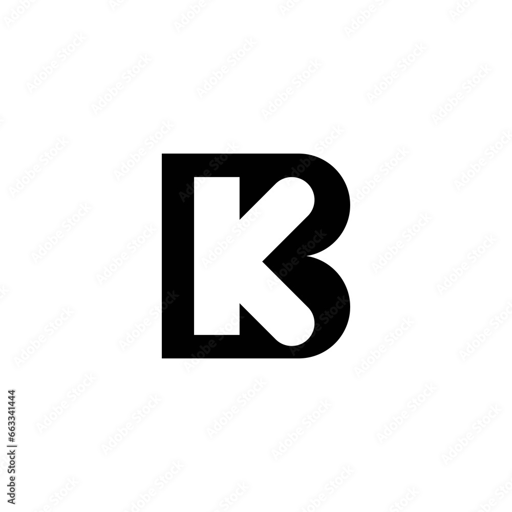 The monogram is the letter B and K. Elegant and outline. The monogram is the letter B and K. Elegant and outline.