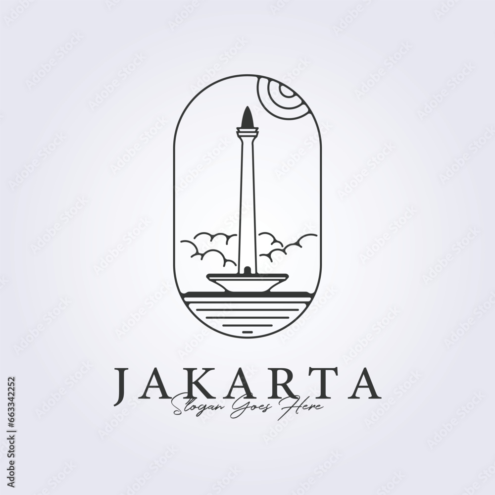 landmark of jakarta indonesia vector, monas icon symbol logo illustration design landmark of jakarta indonesia vector, monas icon symbol logo illustration design