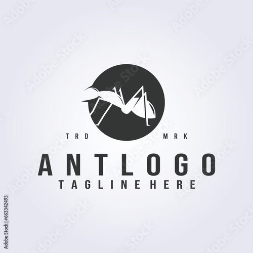 ant logo, wild animal symbol pins icon vector illustration design