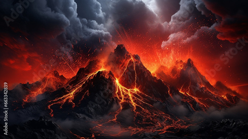 volcanic eruption. Generative AI © Артур Комис