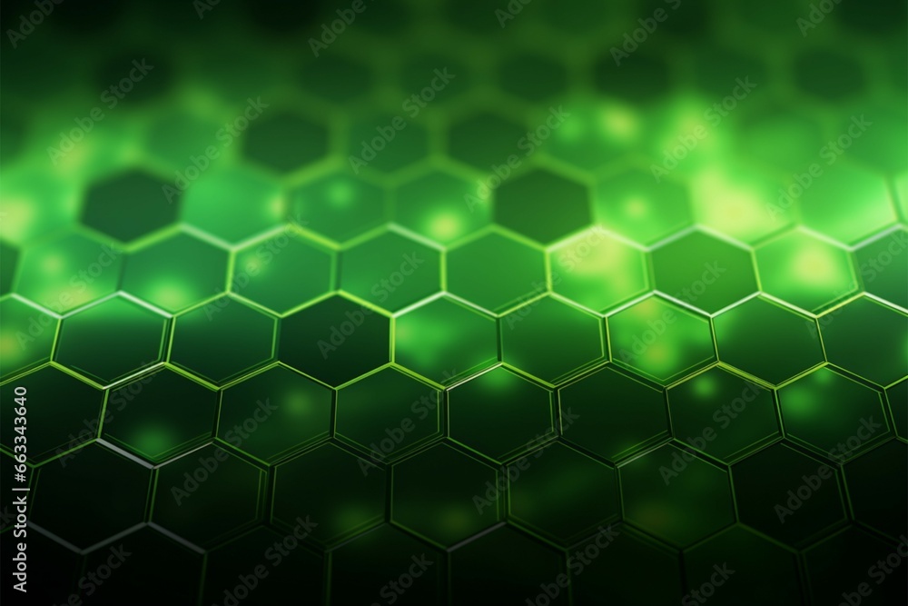 Abstract networking A green honeycomb lattice creates a vibrant digital backdrop Abstract networking A green honeycomb lattice creates a vibrant digital backdrop