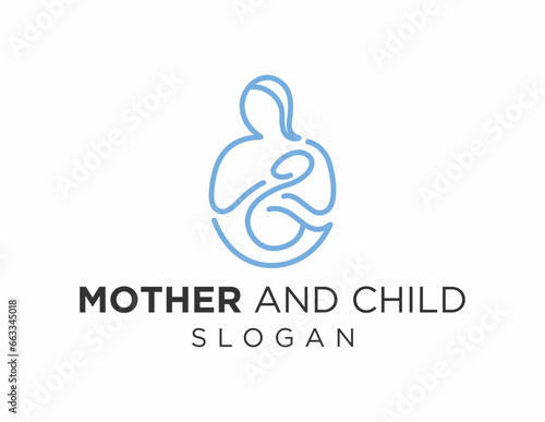 Logo about Mother child created using the CorelDraw application. on a white background.