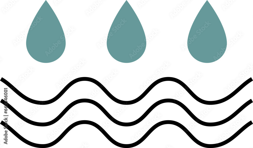 Fototapeta premium Water drop line icon