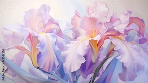  a painting of a bunch of flowers in pastel colors. generative ai