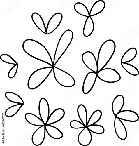 Simple flower line art vector for social media or wedding invitation decoration