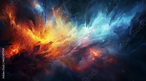 Cosmic Cascade  Abstract Space Art and Celestial Fantasy
