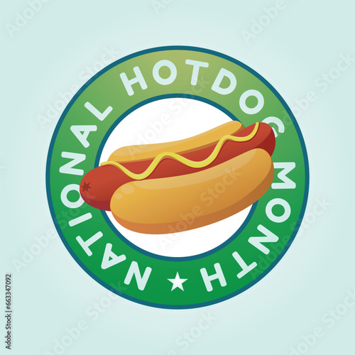 National Hot Dog Month design template good for celebration usage. hot  dog vector image. flat design. vector eps 10.