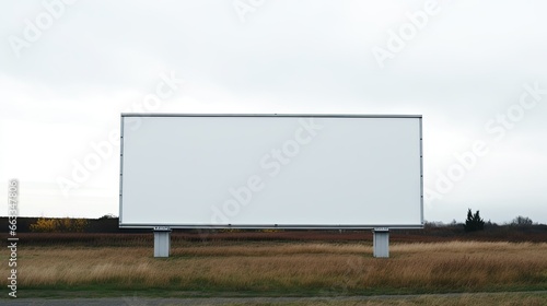 Image of blank billboard on a highway for advertisement, on spring sunny day.