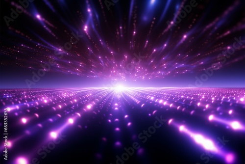 Bright purple backdrop flying dots  glowing circles  futuristic magical energy